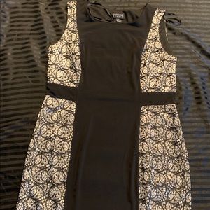 Silver and black colorblock dress
